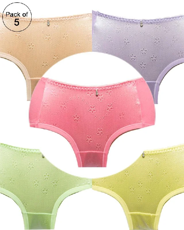 seamless quick - drying panties for women for beach tripsPack of 5 - Embroidered Cotton Panty For Women seamless quick - drying panties for women for beach tripsPack of 5 - Embroidered Cotton Panty For Women