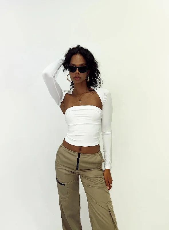 off - shoulder women tube top for a sexy and elegant appearanceDeandra Top White