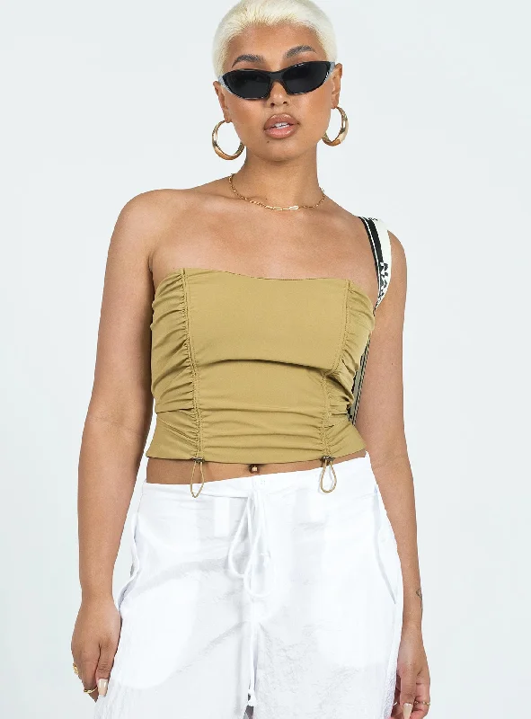 moisture - wicking women tube top for workoutsParachute Corset Top Sage