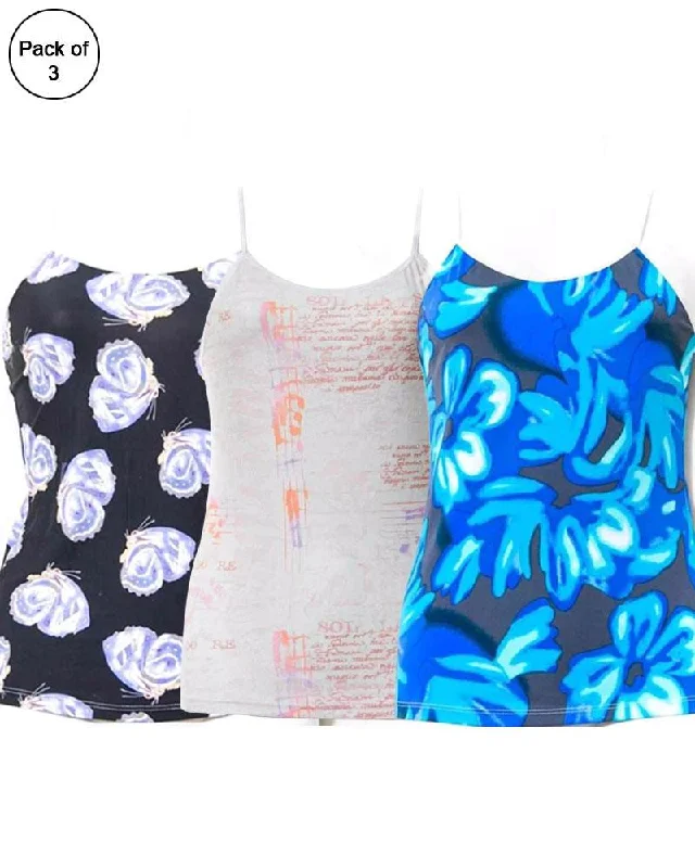open back women camisoles & tanks for a stylish twistPack Of 3 Teen Age Printed Camisole - Mix Colours open back women camisoles & tanks for a stylish twistPack Of 3 Teen Age Printed Camisole - Mix Colours