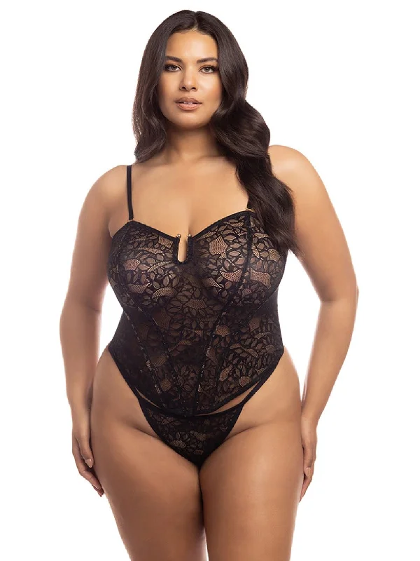 plunge push up bras for a bold lookCurvy Kai Snake Lace Bustier Bra Set