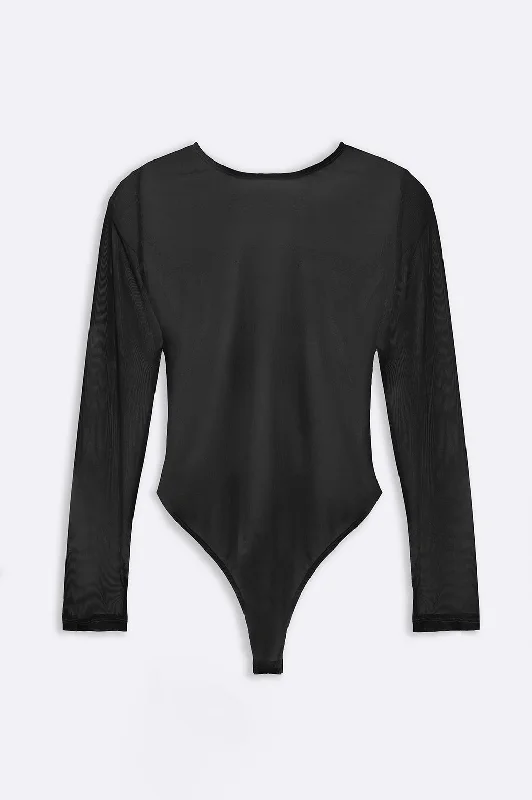 Plus - Size Bodysuits with a Comfortable and Flattering FitFULL-SLEEVE MESH BODYSUIT Plus - Size Bodysuits with a Comfortable and Flattering FitFULL-SLEEVE MESH BODYSUIT