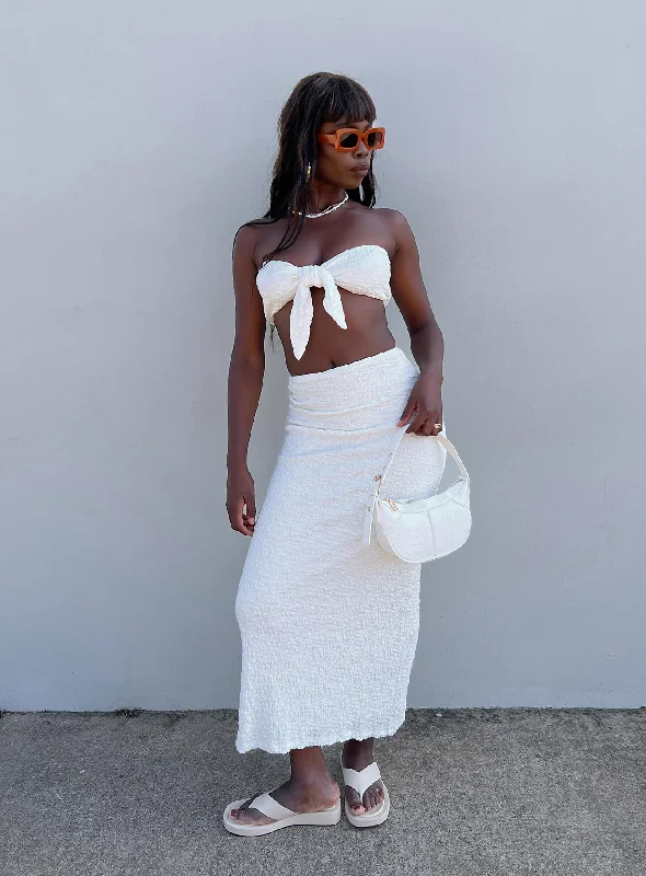 color - block women tube top for a bold and fashionable appearanceMatilda Maxi Set White