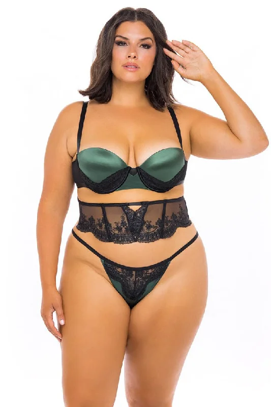 moisture wicking sleep bras for hot sleepersCurvy Paulette Lace 3 Piece Bra Set