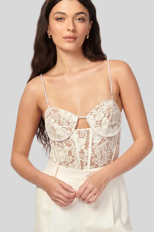Neon Bodysuits to Stand Out at PartiesDelmara Corset Bodysuit in Ceramic