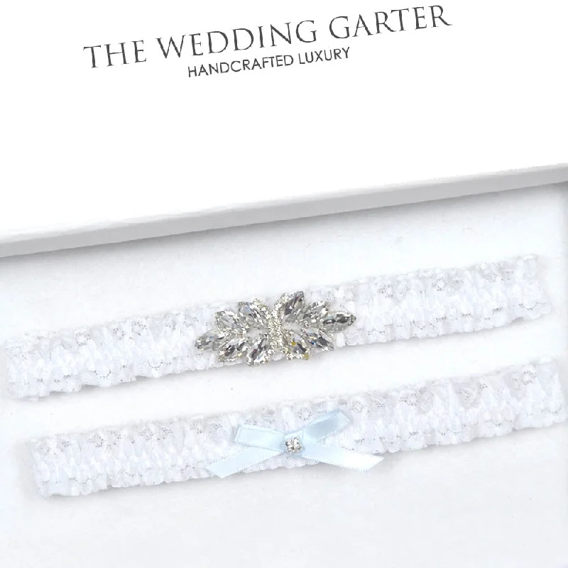 handmade women garters craftsmanshipWhite Lace & Rhinestone Applique Wedding Garter Set handmade women garters craftsmanshipWhite Lace & Rhinestone Applique Wedding Garter Set
