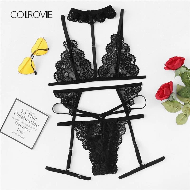 lace balconette bras for a luxurious feelCOLROVIE Black Sexy Floral Scalloped Trim Lace Lingerie Set New Women Bra And Thongs Sets Wireless Navy Sexy Underwear Bra Set lace balconette bras for a luxurious feelCOLROVIE Black Sexy Floral Scalloped Trim Lace Lingerie Set New Women Bra And Thongs Sets Wireless Navy Sexy Underwear Bra Set