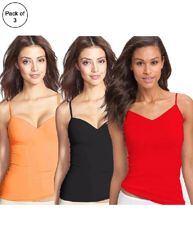 women camisoles & tanks for pairing with jeansPack of 3 Fancy Colourful Camisole for Girls - Mix Colours women camisoles & tanks for pairing with jeansPack of 3 Fancy Colourful Camisole for Girls - Mix Colours
