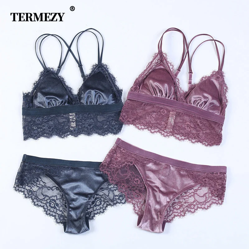 bralette bras for a trendy and comfortable styleTERMEZY 2019 New Fashion Women Velvet Bra set Underwear broad-brimmed lace brassiere wireless Lingerie Soft Trim bralette set bralette bras for a trendy and comfortable styleTERMEZY 2019 New Fashion Women Velvet Bra set Underwear broad-brimmed lace brassiere wireless Lingerie Soft Trim bralette set