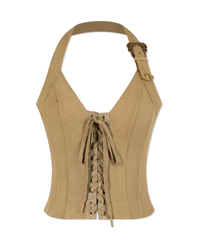 side slit women camisoles & tanks for added movementCorset Lace-Up Top