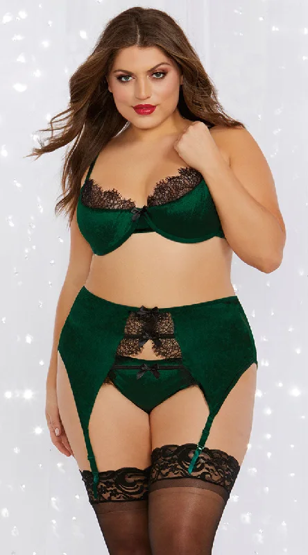 strapless lace bras for formal eventsPlus Size Velvet Vibe Bra Set