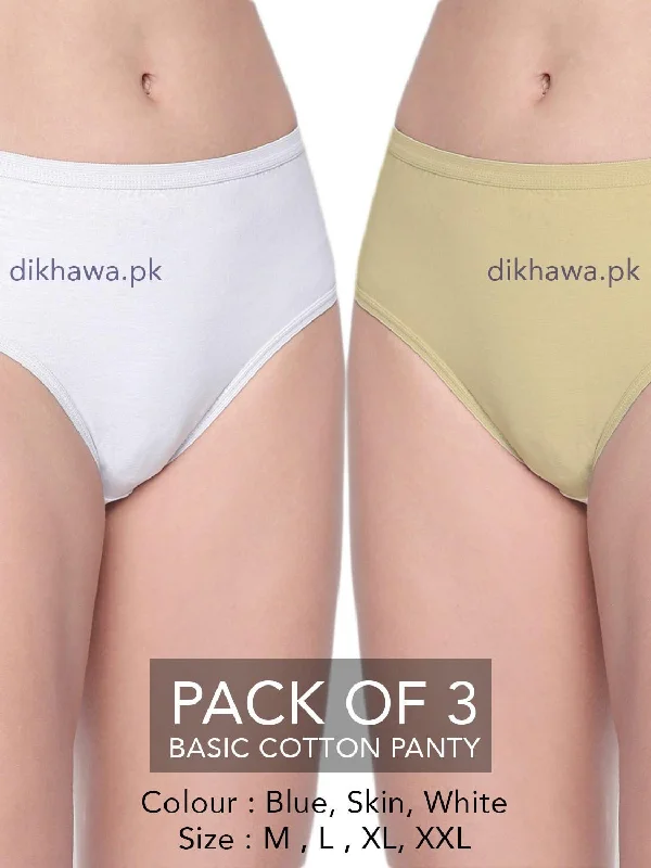 seamless odor - resistant panties for women for daily confidenceBasic Cotton Panty Pack of 3 - FL-519 - Blue Skin & White seamless odor - resistant panties for women for daily confidenceBasic Cotton Panty Pack of 3 - FL-519 - Blue Skin & White