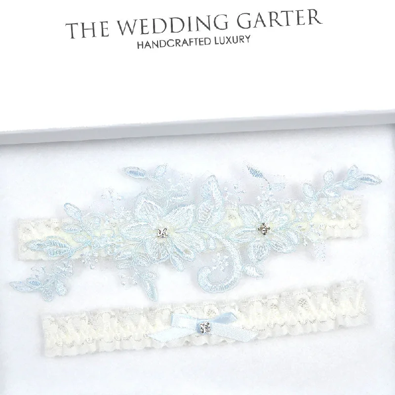 see - through women garters for allureRomantic Floral Lace Applique Wedding Garter Set Australia