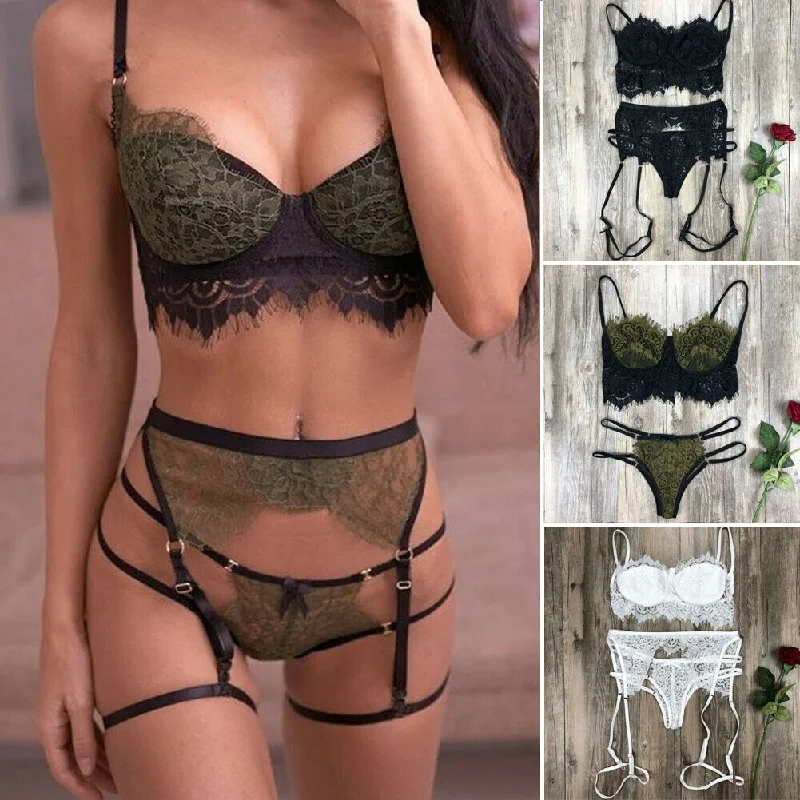 seamless bras for invisible under clothesBabydoll Open Bra Set G-String Underwear