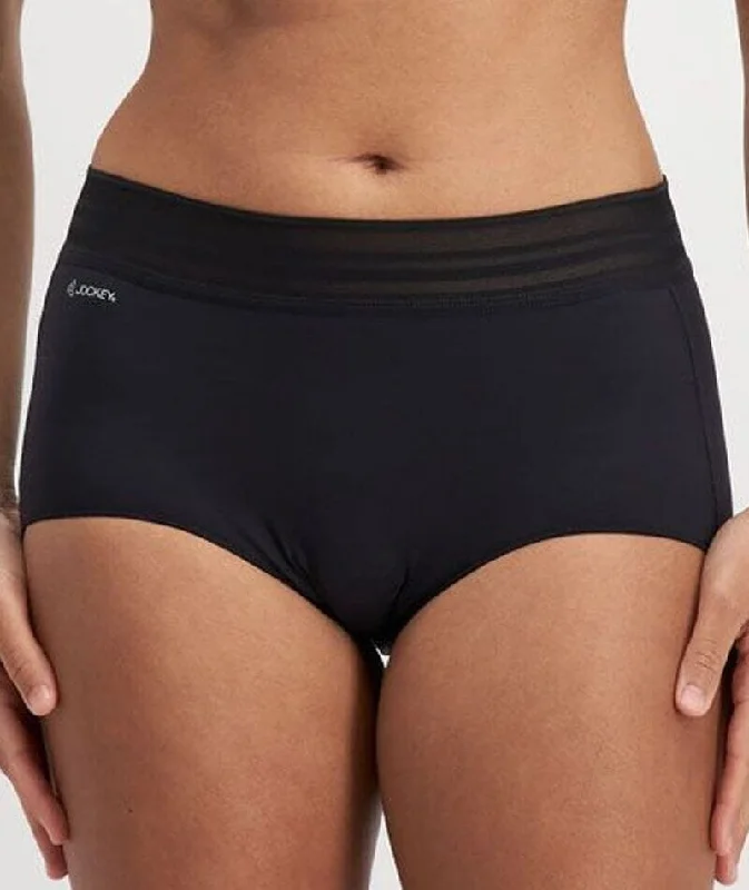 hipster panties for women with a modern styleJockey No Panty Line Promise Sheer Tops Full Brief - Black hipster panties for women with a modern styleJockey No Panty Line Promise Sheer Tops Full Brief - Black