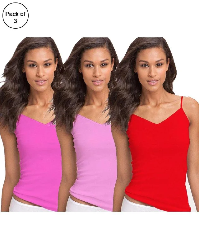 women camisoles & tanks for music festivalsPack of 3 Fancy Colourful Camisole for Girls - Mix Colours women camisoles & tanks for music festivalsPack of 3 Fancy Colourful Camisole for Girls - Mix Colours