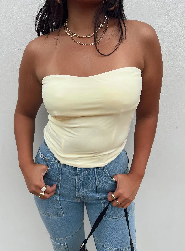 color - block women tube top for a bold and fashionable appearanceCarta Tube Corset Top Yellow color - block women tube top for a bold and fashionable appearanceCarta Tube Corset Top Yellow