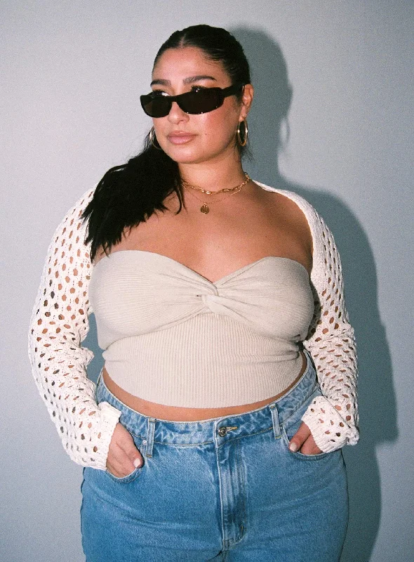 high - neck women tube top for a sophisticated and modest styleKallista Top Cream Curve high - neck women tube top for a sophisticated and modest styleKallista Top Cream Curve