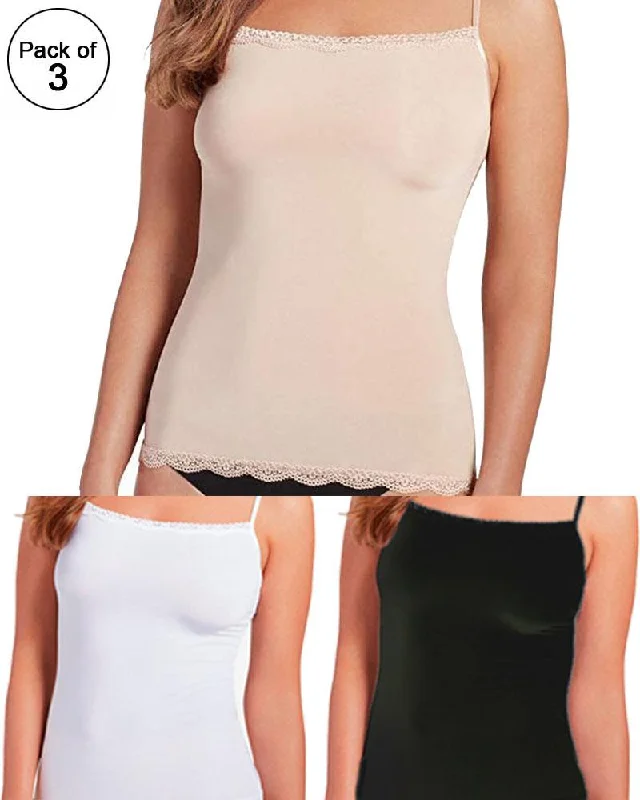 women camisoles & tanks for bridal showersPack of 3 - Cotton Lace Camisole For Women women camisoles & tanks for bridal showersPack of 3 - Cotton Lace Camisole For Women