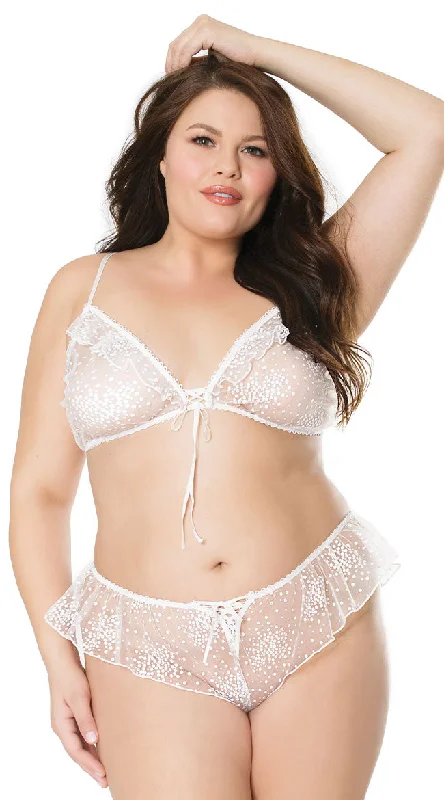 seamless sports bras for minimal chafingPlus Size More Often Than Dot Bra Set