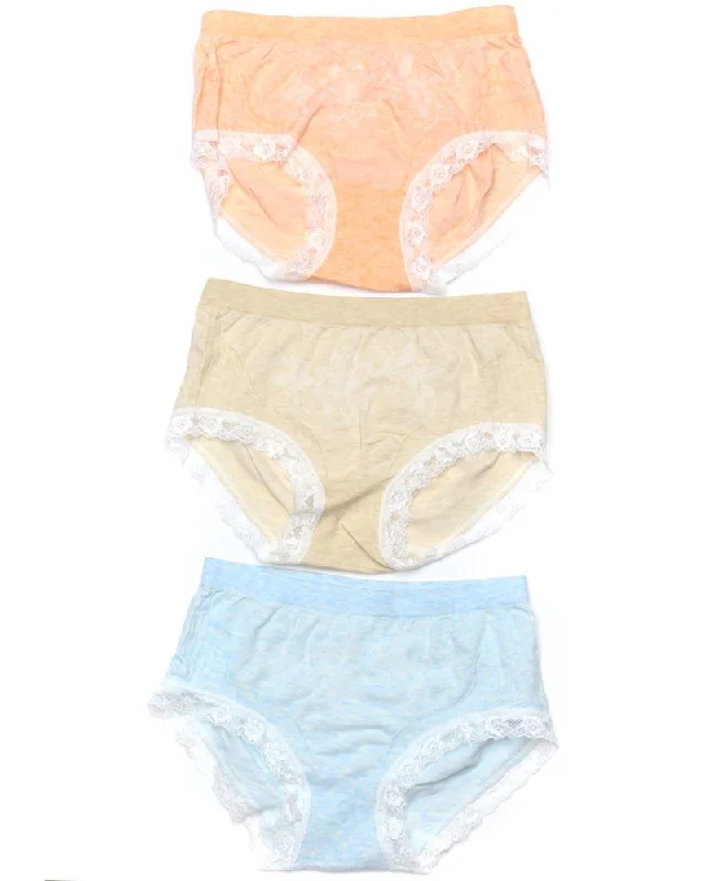 seamless thermal panties for women for warmthPack of 3 Basic Soft Cotton Stretchable Lace Panty FP-657 - Mix Colors seamless thermal panties for women for warmthPack of 3 Basic Soft Cotton Stretchable Lace Panty FP-657 - Mix Colors