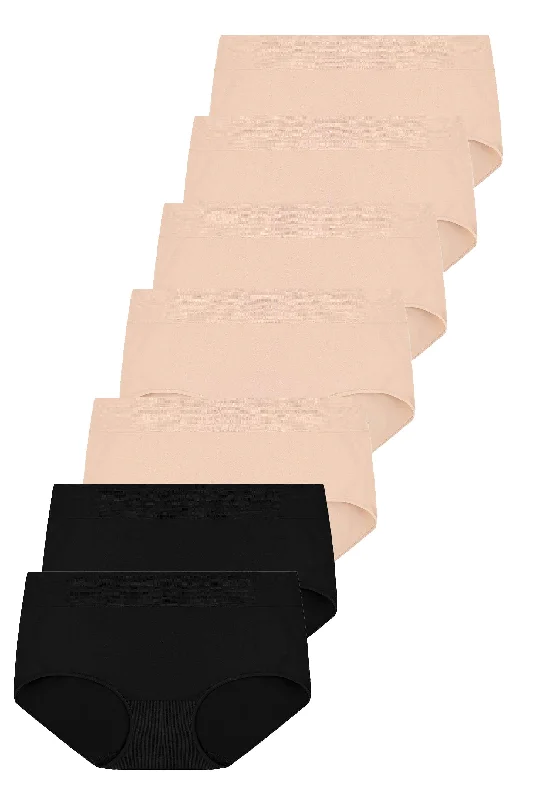 metallic - accented women boyshortSleek Midi Brief 7 Pack