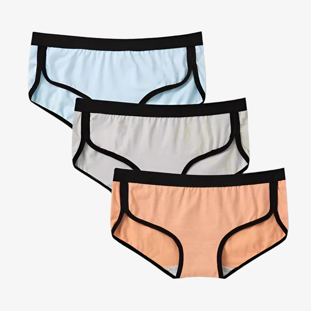 seamless high - cut women briefs for a smooth silhouetteBriefs Cotton Fitness Low-Rise Panties (Blue + Gray + Orange) seamless high - cut women briefs for a smooth silhouetteBriefs Cotton Fitness Low-Rise Panties (Blue + Gray + Orange)