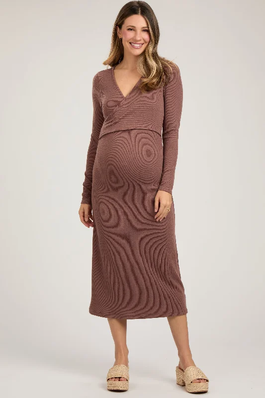 sleep bras with adjustable strapsBrown Ribbed Long Sleeve Maternity Wrap Nursing Dress sleep bras with adjustable strapsBrown Ribbed Long Sleeve Maternity Wrap Nursing Dress