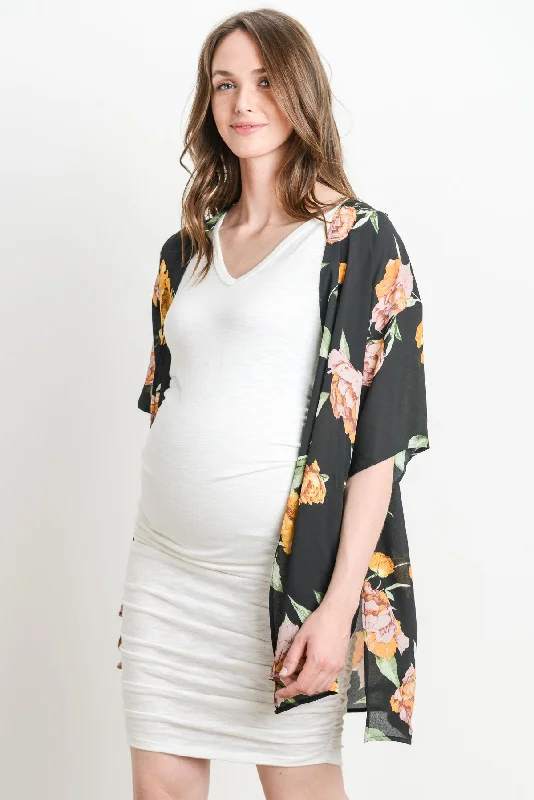 sexy backless push up brasFloral Chiffon Maternity Cardigan