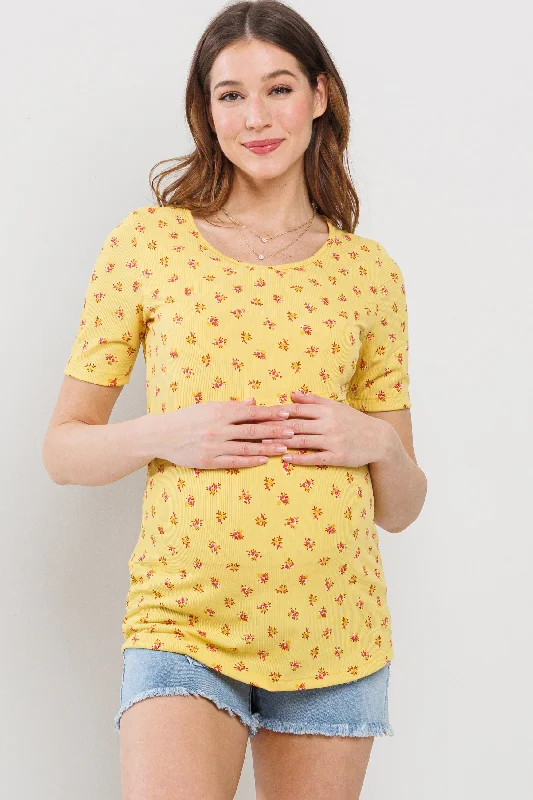 full cup nursing bras for better milk flowFloral Ribbed Double Layered Bust Nursing Top