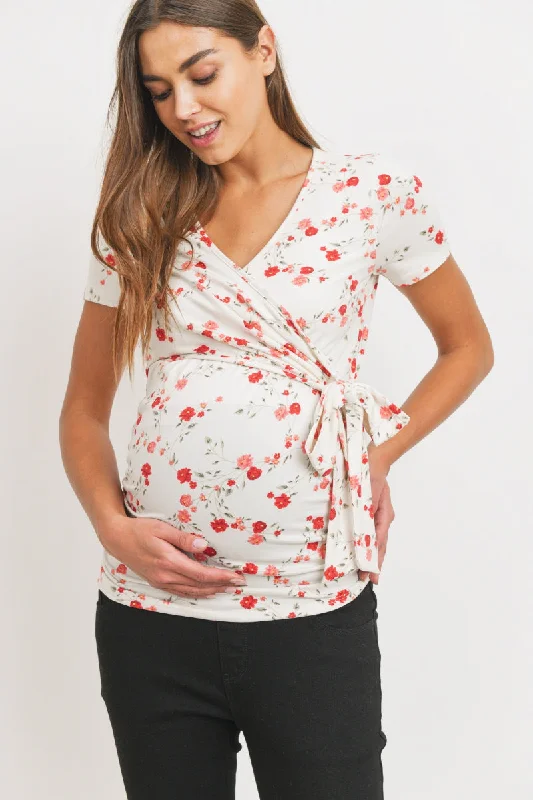 plus size bras with good supportFloral Surplice Maternity/Nursing Top
