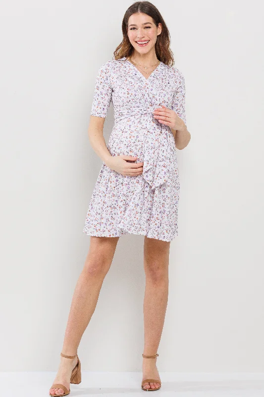 moisture wicking convertible brasFloral V-Neck Maternity Nursing Dress