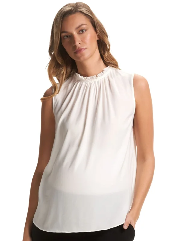 full cup nursing bras for better milk flowGeneva Maternity Blouse - White