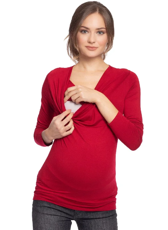 balconette push up bras for a lifted lookGinestra Maternity & Nursing Top - Chillipepper balconette push up bras for a lifted lookGinestra Maternity & Nursing Top - Chillipepper