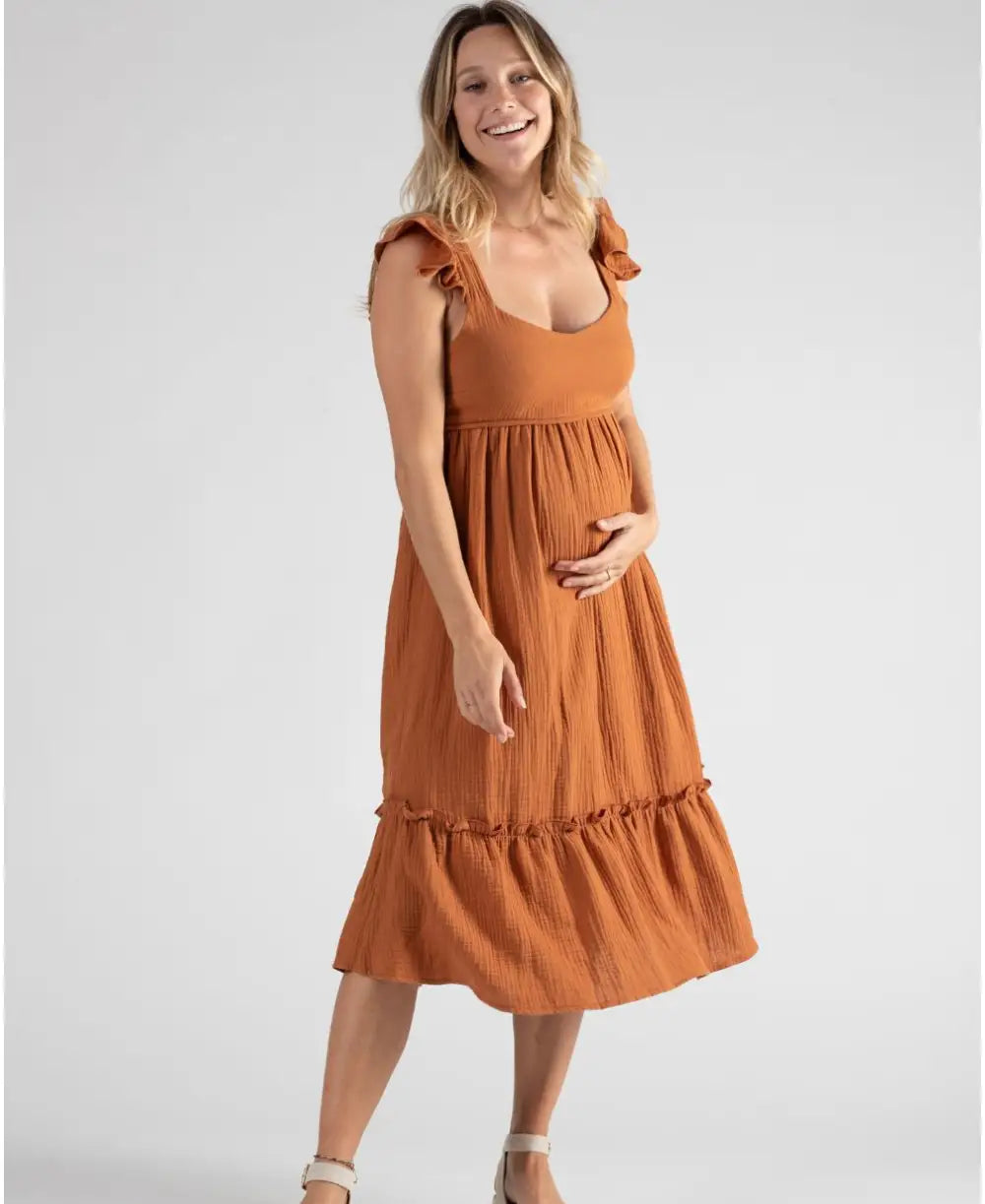seamless wireless bras for everyday comfortMaternity and nursing dress Melody caramel seamless wireless bras for everyday comfortMaternity and nursing dress Melody caramel