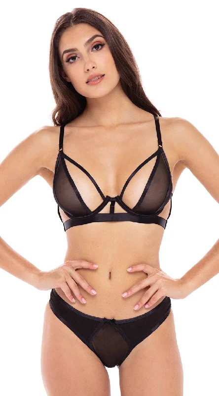 plunge bras for low cut topsNew In Town Mesh Bra Set