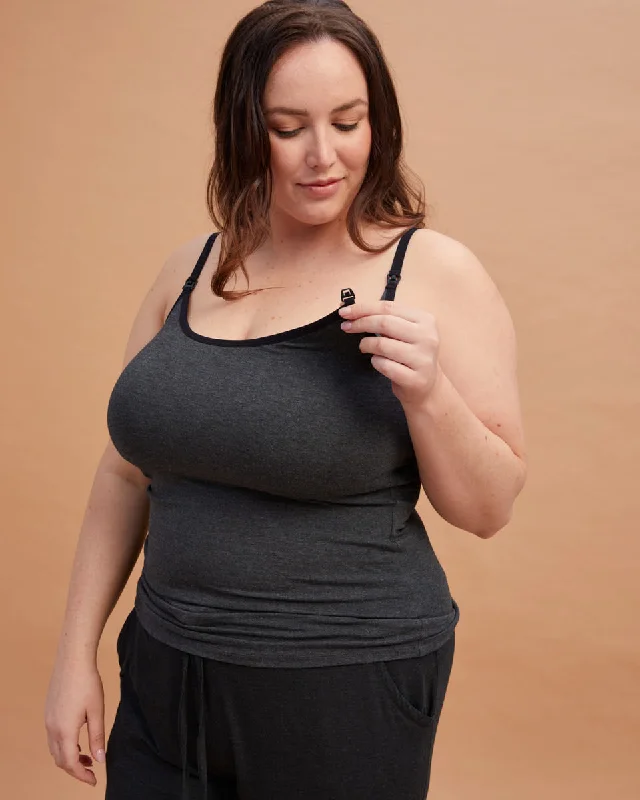 nursing bras for new mothersNursing Cami Top - Charcoal