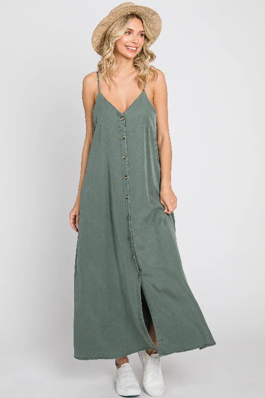 balconette push up bras for a lifted lookOlive Button Down Midi Tank Dress
