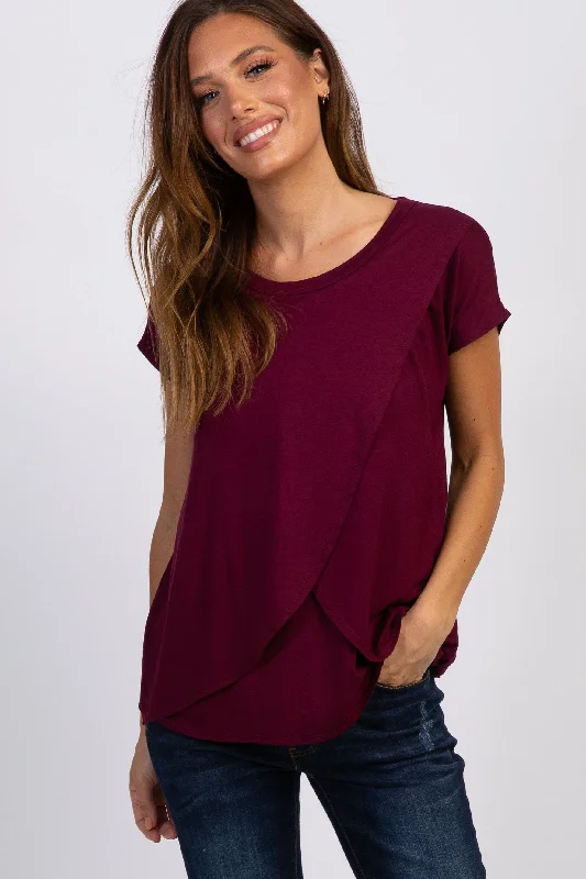 plus size convertible bras for flexibilityPinkBlush Burgundy Layered Wrap Front Nursing Top plus size convertible bras for flexibilityPinkBlush Burgundy Layered Wrap Front Nursing Top
