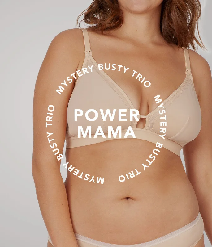 minimizer underwire bras for more controlPower Mama Mystery Busty Bralette Trio