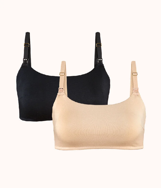 sleep bras with adjustable strapsThe All-Day Nursing Bralette Bundle: Toasted Almond/Jet Black sleep bras with adjustable strapsThe All-Day Nursing Bralette Bundle: Toasted Almond/Jet Black