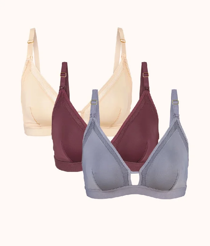 seamless bras for invisible under clothesThe Nursing Bralette Trio: Plum/Smoke/Toasted Almond seamless bras for invisible under clothesThe Nursing Bralette Trio: Plum/Smoke/Toasted Almond
