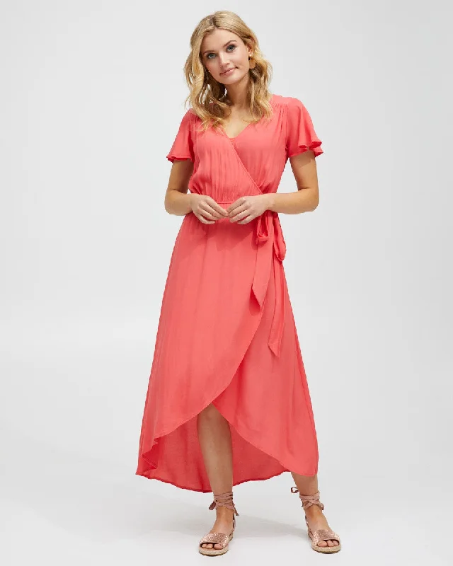 padded wireless bras for light supportWrap Nursing Dress - Watermelon Red
