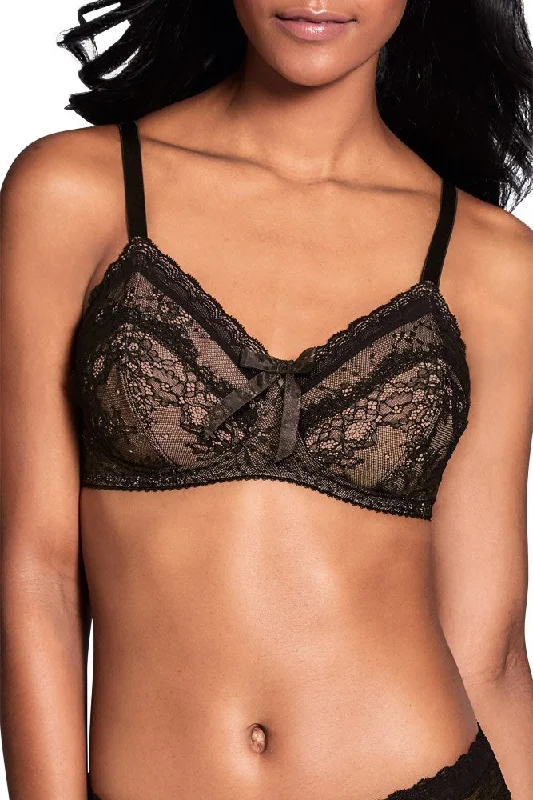 Bra with a hypoallergenic lining for sensitive skin​ Aurora Non Wired Bra - Black / Nude #44569