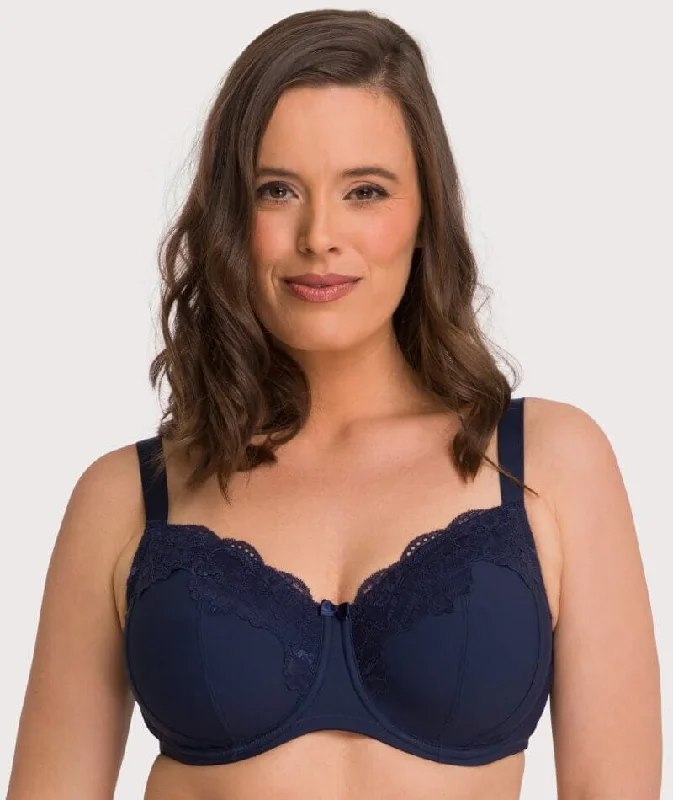 lace balconette bras for a luxurious feelAva & Audrey Jacqueline Full Cup Underwired Bra - Sapphire