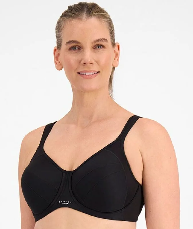 seamless wireless bras for everyday comfortBerlei Full Support Non-Padded Sports Bra - Black