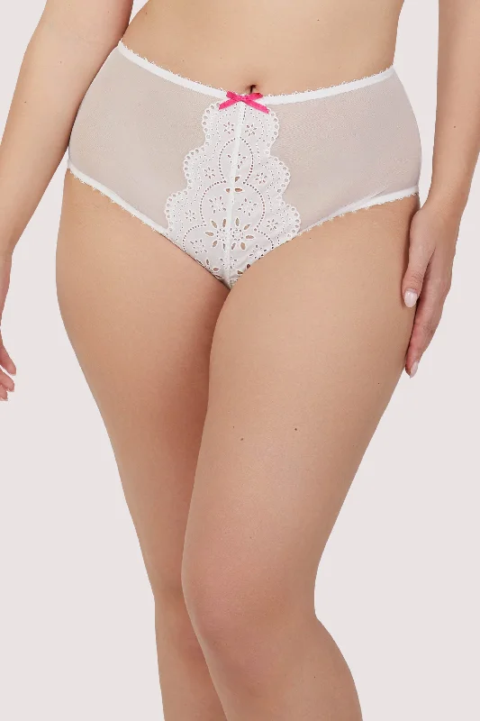 lace bras for a romantic lookCamille White Broderie High Waisted Brief