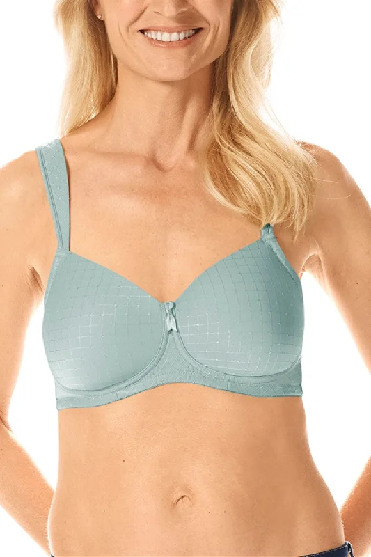 Bra with a plus - size back - closure for a secure fit​ Cara Padded Non-Wired Bra - dark mint - #44915