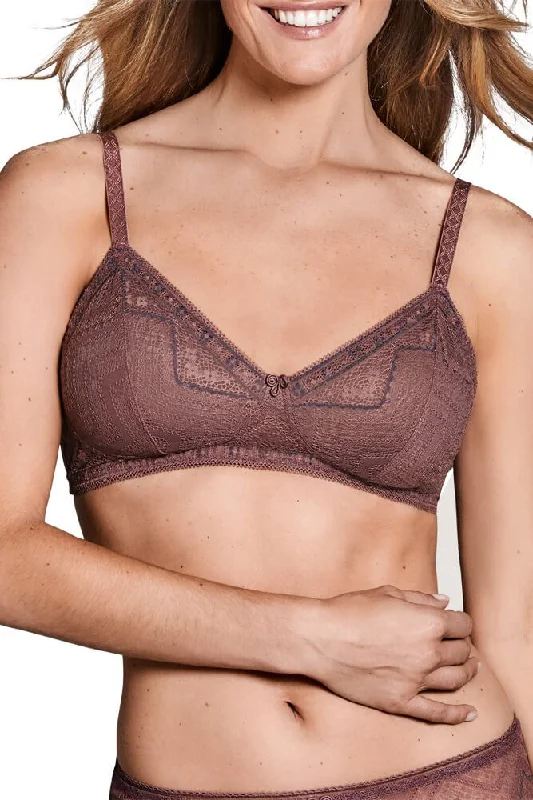 Push - up bras to add cleavage and lift​ Carrie Non Wired Bra - Rose Taupe / Dark Blue #44552