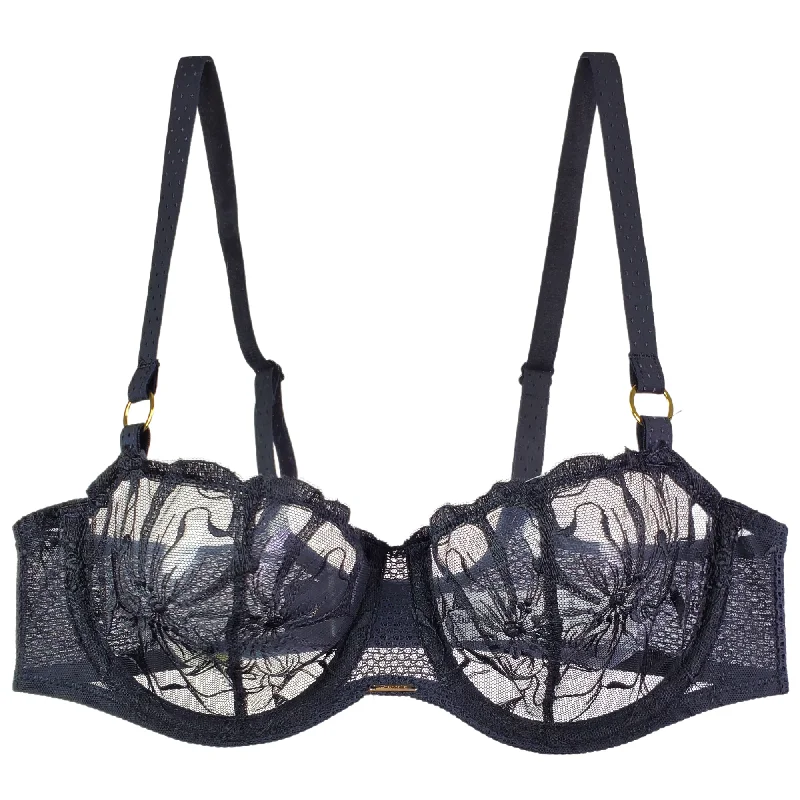 Bra with padded straps to reduce shoulder strain​ Chantelle Fleurs Demi Bra